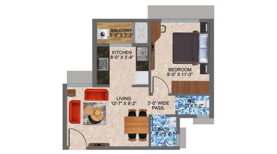 Arihant-Sports-City-Floor-Plan-1-BHK-Type-A