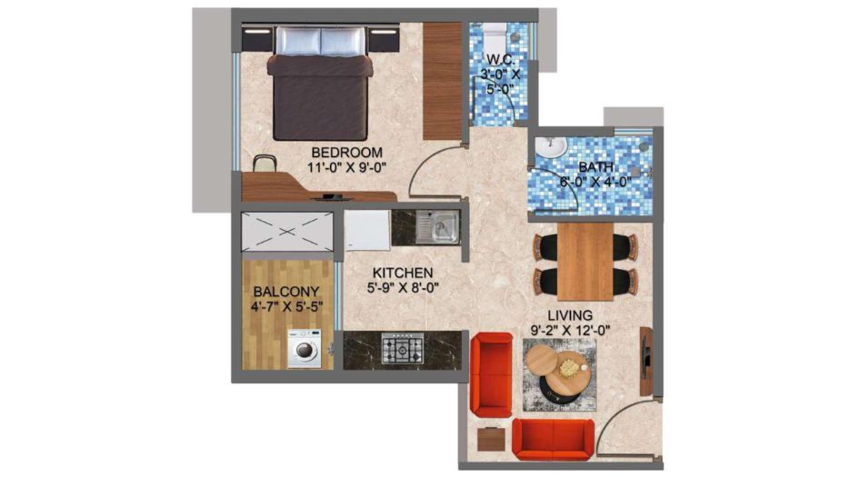 Arihant-Sports-City-Floor-Plan-1-BHK-Type-C